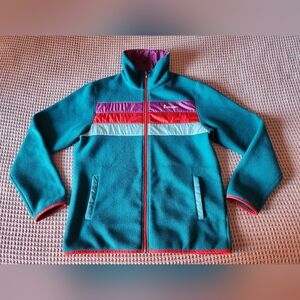 Cotopaxi Teca Full-zip Fleece Jacket Large Turquoise Purple Red Light Blue EUC